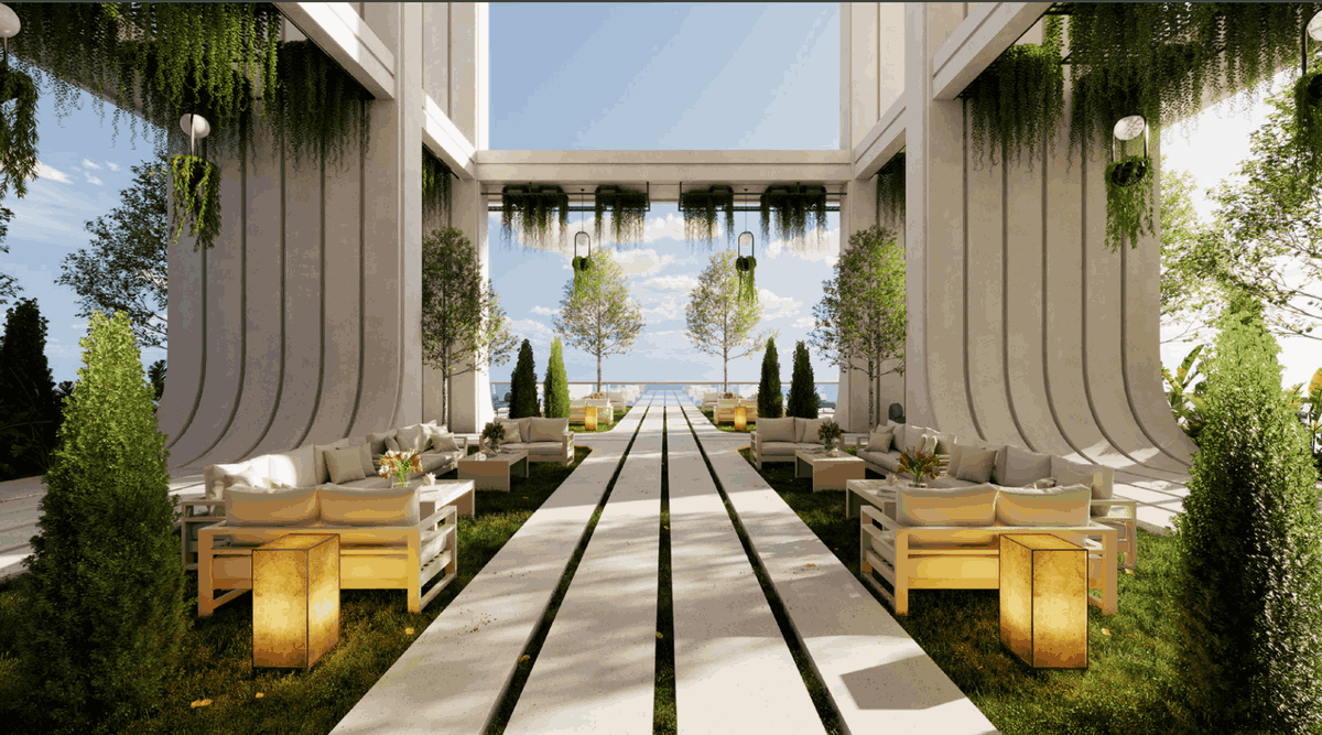 Outdoor Horizon Deck & Bar Area