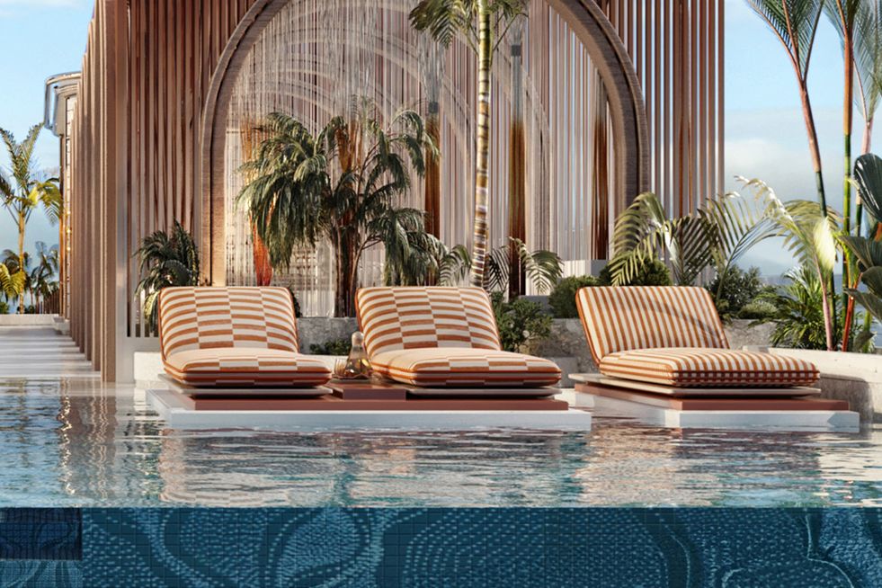 Infinity Pool with Private Cabanas