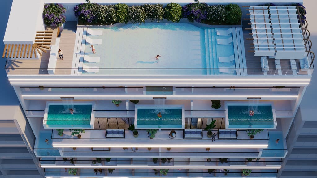 Private pools amidst cascading waterfalls